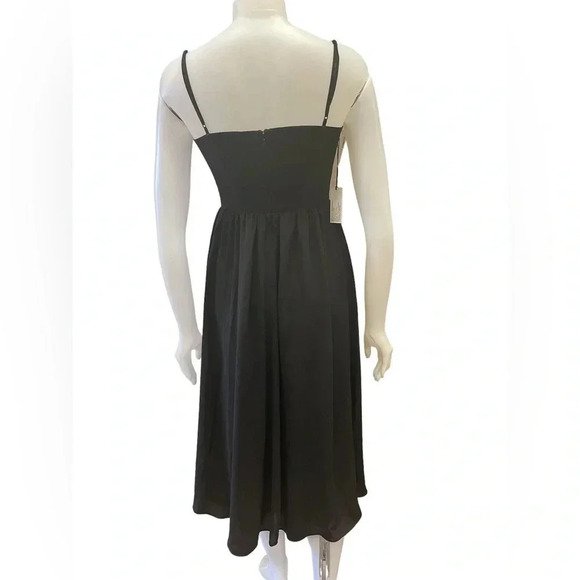 Babaton Black Spaghetti Strap MIDI Dress Size 2 - Picture 3 of 15